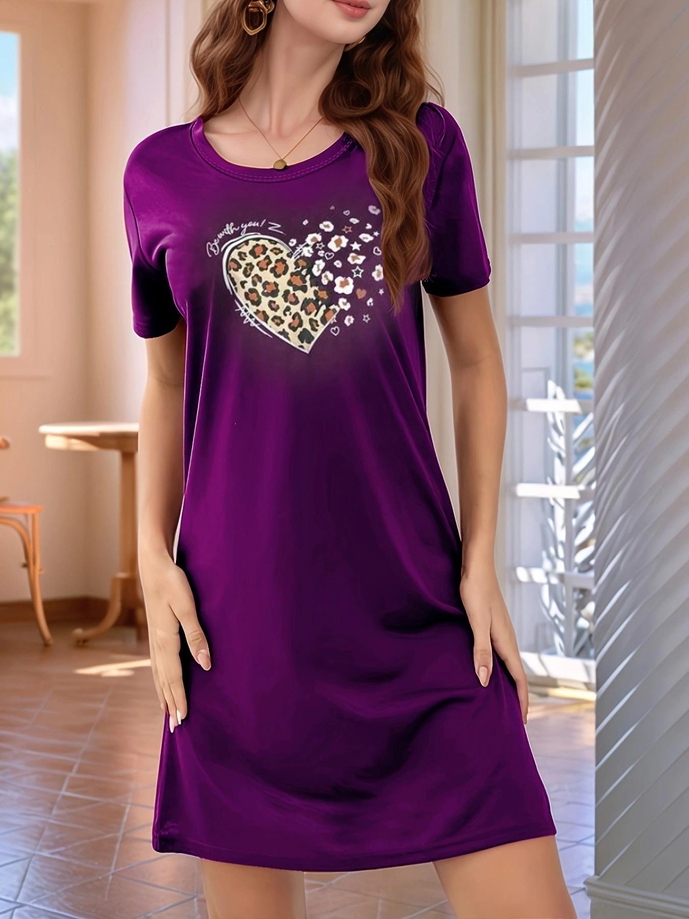 Short Sleeve Nightgown with Heart Design. Casual Home Wear for Women 2XL дубильна кора
Short Sleeve Nightgown with Heart Design. Casual Home Wear for Women 2XL дубильна кора