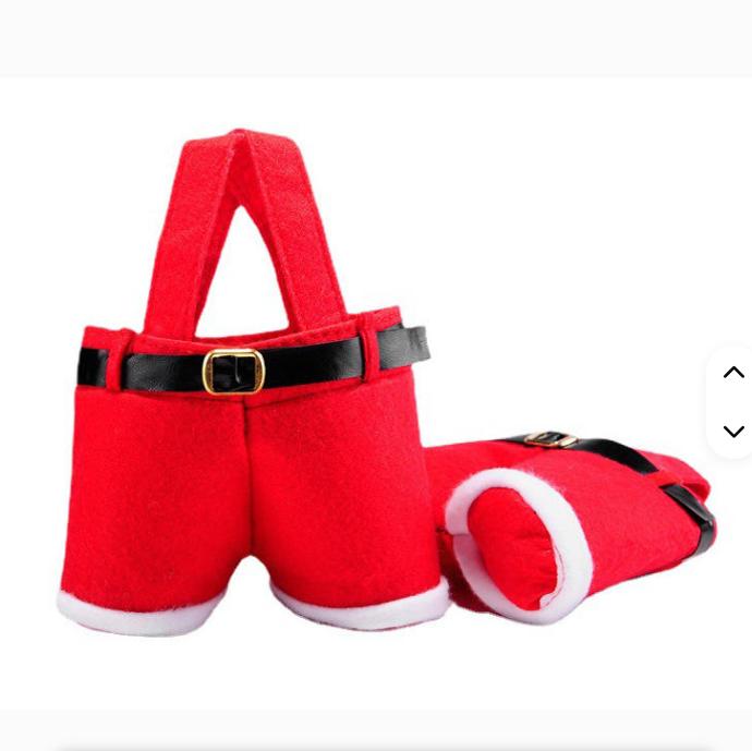 Рождественские украшения Мешок для конфет Держатель для винной бутылки Штаны Санты Милые мешочки для угощений Мешки Наполнитель для чулка Детям