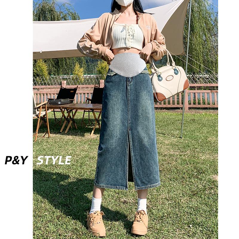 Maternity Casual A-Line Denim Skirt with Frayed Edge and Slit Extra Large
Maternity Casual A-Line Denim Skirt with Frayed Edge and Slit Extra Large