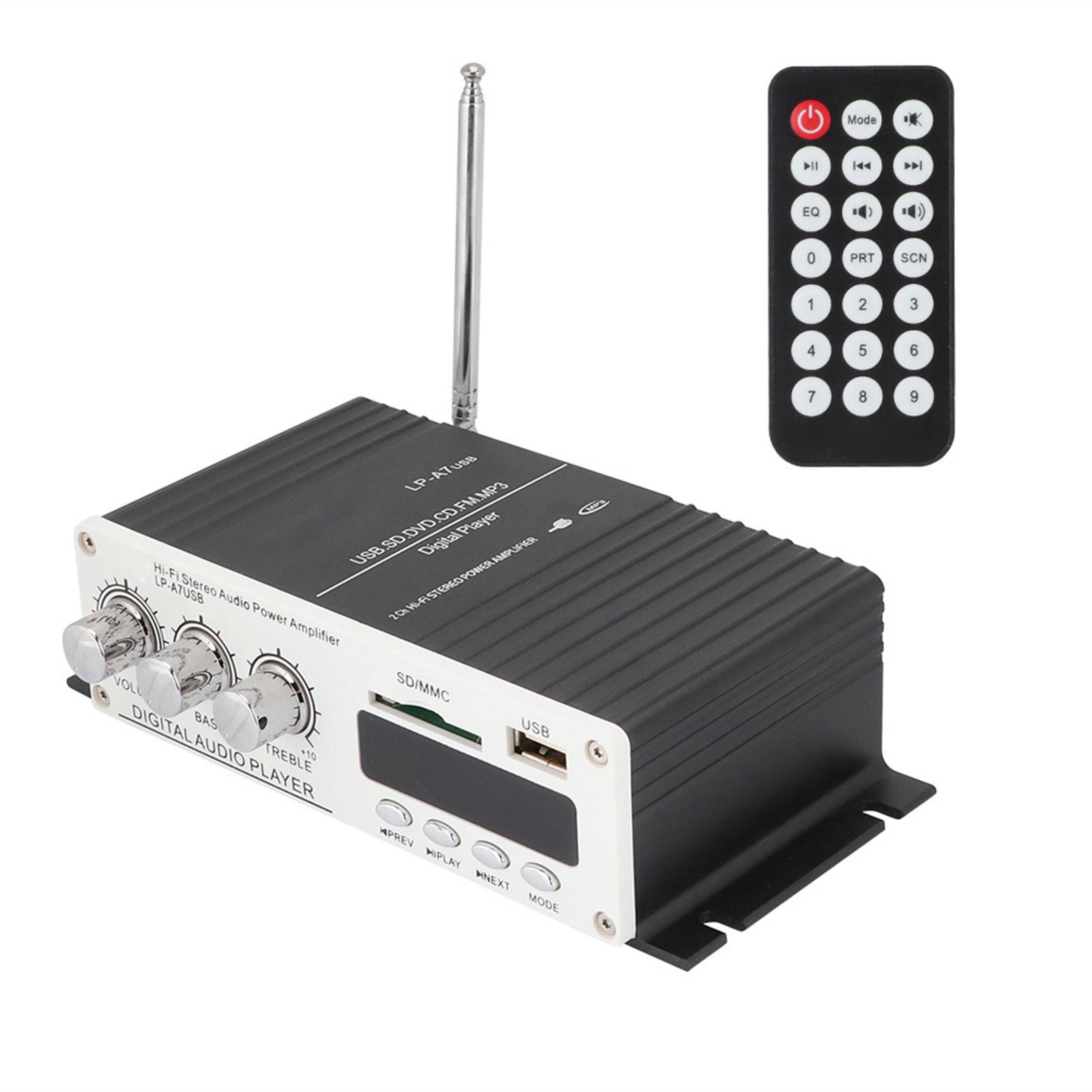 Bluetooth A7 Digital o Усилитель мощности динамика FM с пультом дистанционного управленияUSBMP3
Bluetooth A7 Digital o Усилитель мощности динамика FM с пультом дистанционного управленияUSBMP3