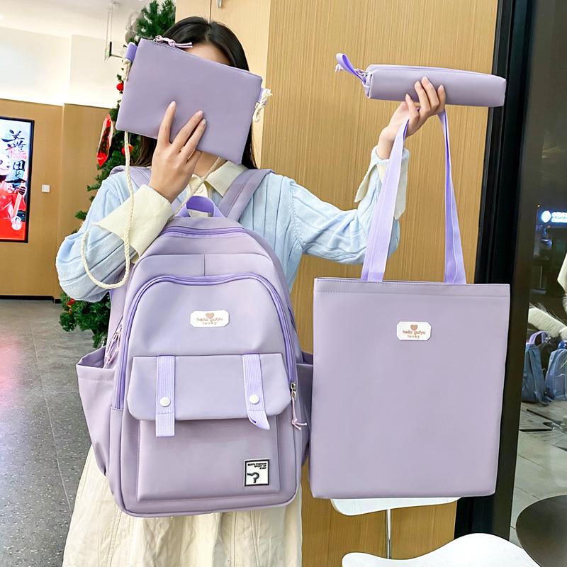 New Style Simple Simple Lightweight Large Capacity Four Piece Backpack High Value Trendy Backpack
New Style Simple Simple Lightweight Large Capacity Four Piece Backpack High Value Trendy Backpack