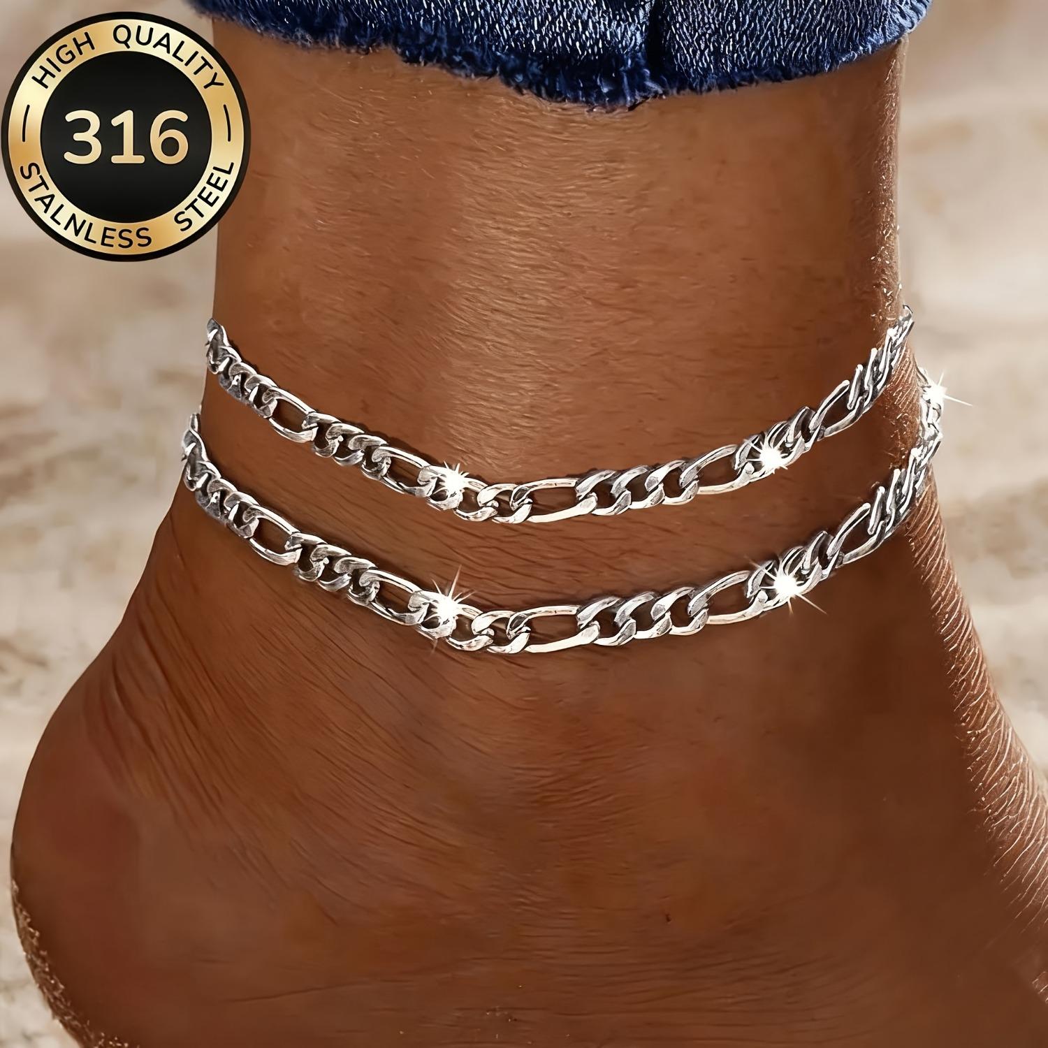 2Pcs High-Quality 316 Stainless Steel Anklets for Women, Hypoallergenic Waterproof Daily Jewelry серебряный
2Pcs High-Quality 316 Stainless Steel Anklets for Women, Hypoallergenic Waterproof Daily Jewelry серебряный