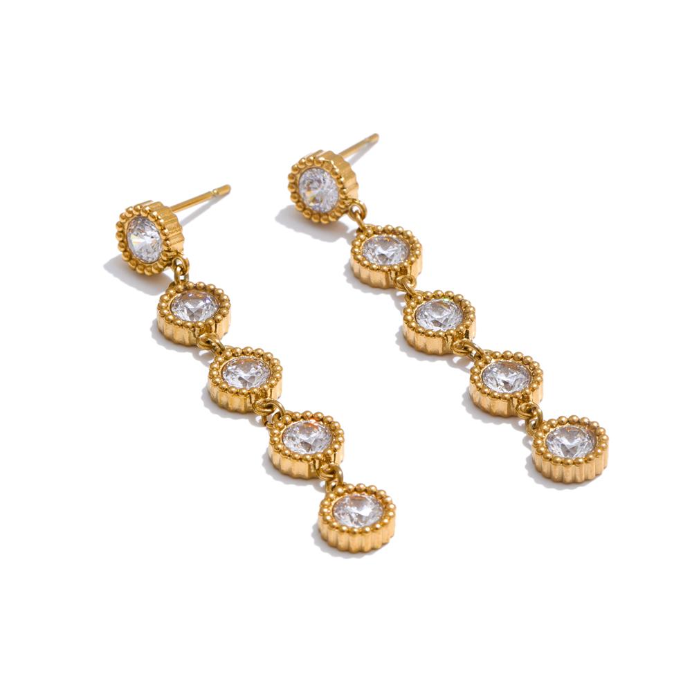Yhpup Delicate Stainless Steel Shiny Cubic Zirconia Round Chain Bracelet Bangle Earrings High Quality Temperament Jewelry Gift
Yhpup Delicate Stainless Steel Shiny Cubic Zirconia Round Chain Bracelet Bangle Earrings High Quality Temperament Jewelry Gift