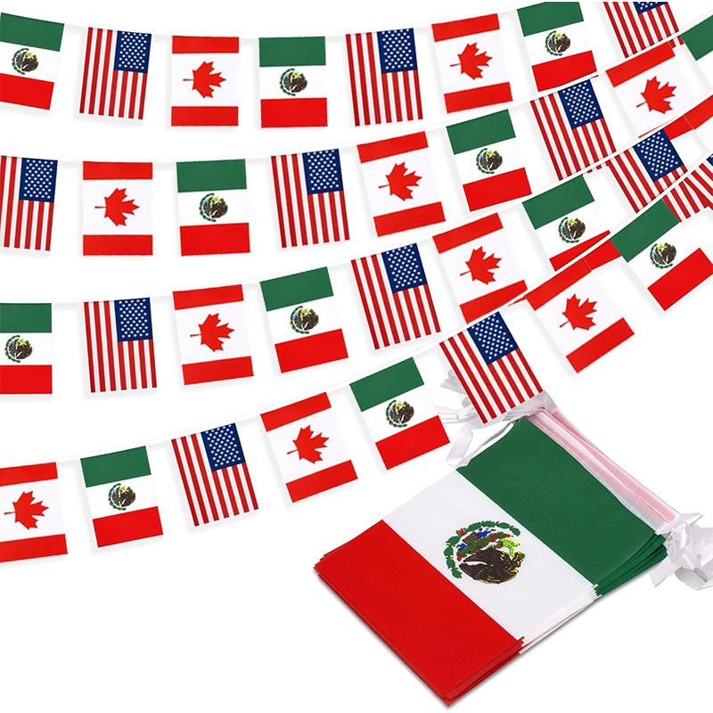 U.S.-Canada-Mexico World Cup Flag Stringing Bunting Polyester 14 * 21 Party Supplies Decorative Hanging Flag Flag Logo Flag us-mexico string flag
U.S.-Canada-Mexico World Cup Flag Stringing Bunting Polyester 14 * 21 Party Supplies Decorative Hanging Flag Flag Logo Flag us-mexico string flag