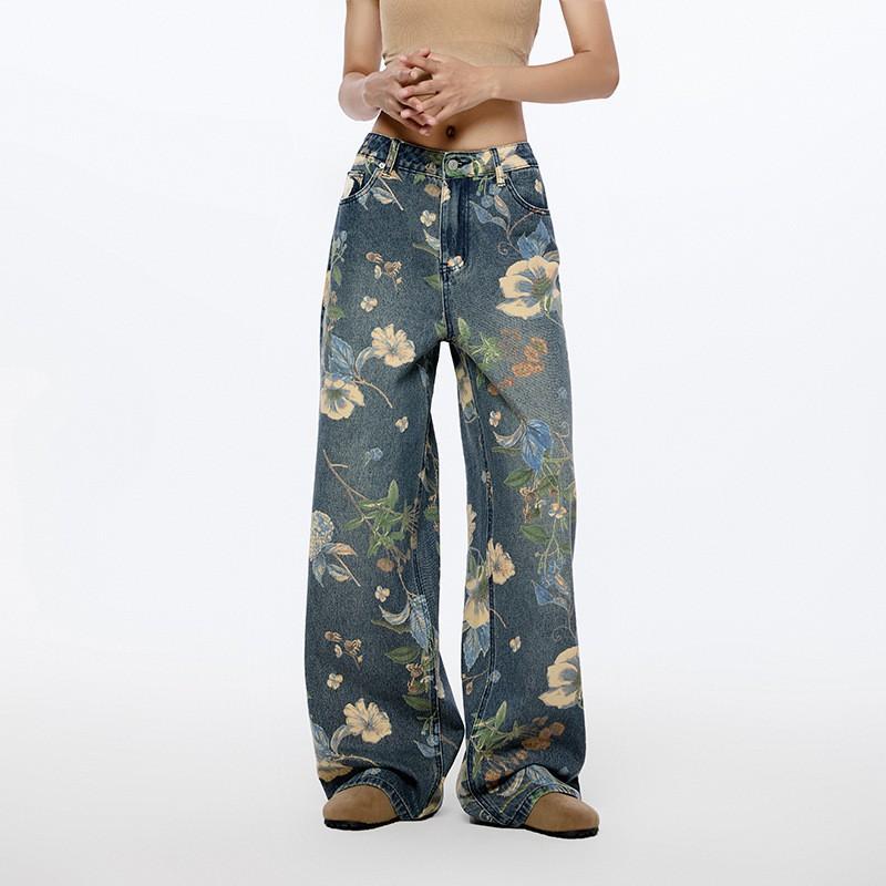 Men s Women s Same Style American High Street Flower Wide-leg Jeans Printed Loose 2019 Two-leg Mop Pants 2XL peacock синього кольору
Men s Women s Same Style American High Street Flower Wide-leg Jeans Printed Loose 2019 Two-leg Mop Pants 2XL peacock синього кольору