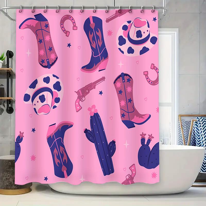 Western Country Style Cowgirl Pattern Shower Curtain For Bathroom Decor Pink Blue Floral Design Fabric Waterproof Home Supplies W60H190(CM)-1 Pcs
Western Country Style Cowgirl Pattern Shower Curtain For Bathroom Decor Pink Blue Floral Design Fabric Waterproof Home Supplies W60H190(CM)-1 Pcs