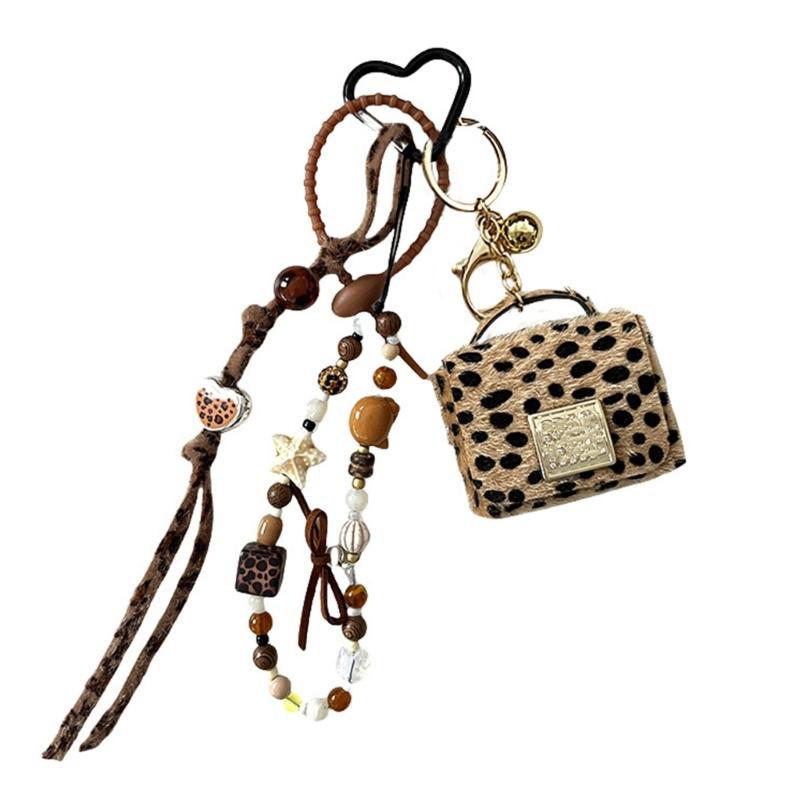 Leopard Print Keychain Bag Charm Featuring Resin Beads Polyester Materials Decorative Accessory for Gift 1
Leopard Print Keychain Bag Charm Featuring Resin Beads Polyester Materials Decorative Accessory for Gift 1