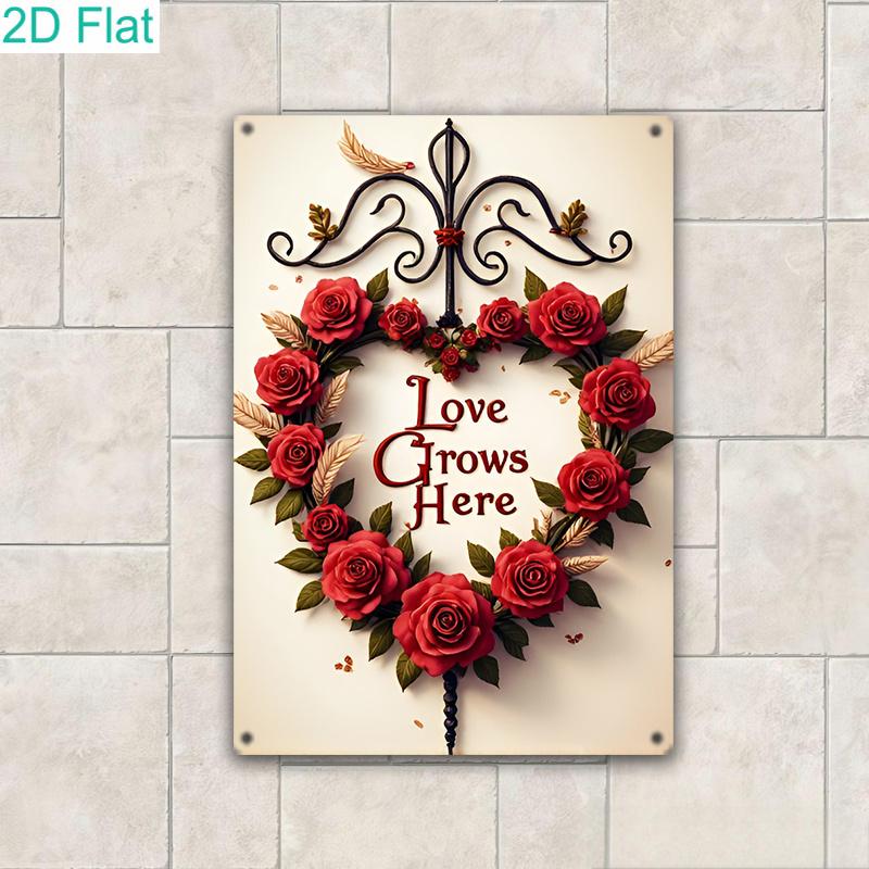 Flat Iron Metal Sign with Romantic Rose Wreath Vintage Wall Decor for Valentines Day Home Living Room Bedroom 20x30cm
Flat Iron Metal Sign with Romantic Rose Wreath Vintage Wall Decor for Valentines Day Home Living Room Bedroom 20x30cm