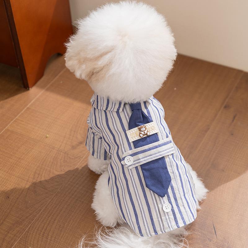 Spring Summer Thin Breathable Striped Pet Shirt with Tie for Small Dogs & Cats, Teddy Bichon, Lightweight Daily Casual Wear XS (Wt: 0.5-1.5kg)
Spring Summer Thin Breathable Striped Pet Shirt with Tie for Small Dogs & Cats, Teddy Bichon, Lightweight Daily Casual Wear XS (Wt: 0.5-1.5kg)
