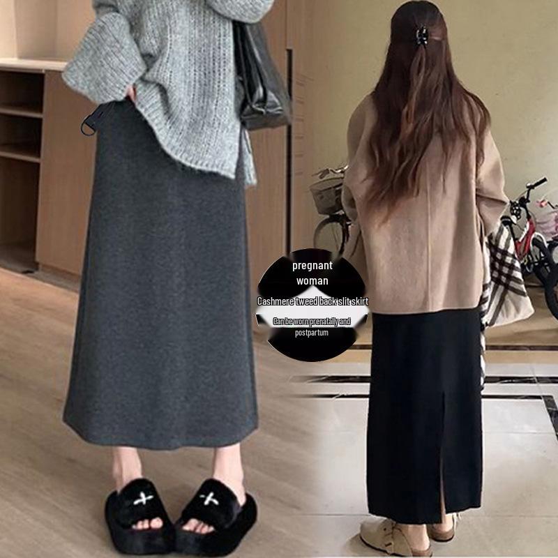 Maternity Tweed Slimming Wool Skirt with Back Slit - Belly Support and Hip-Hugging Design L
Maternity Tweed Slimming Wool Skirt with Back Slit - Belly Support and Hip-Hugging Design L