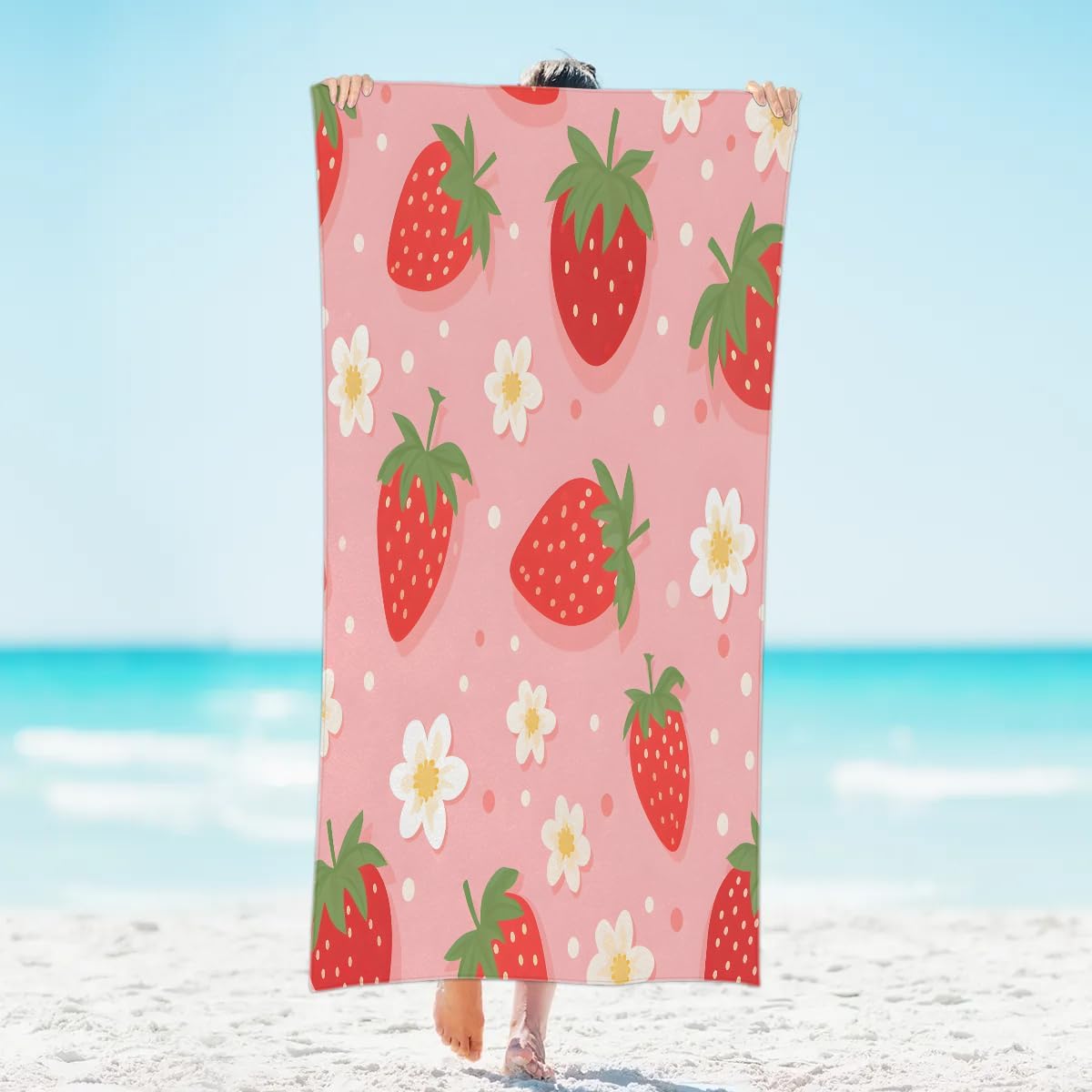 Cartoon Strawberry Fruit Beach Towel for Women Men Kids Lightweight Microfiber Beach Towels Sand Free Quick Soft Beach Blanket W40*H60(CM)
Cartoon Strawberry Fruit Beach Towel for Women Men Kids Lightweight Microfiber Beach Towels Sand Free Quick Soft Beach Blanket W40*H60(CM)