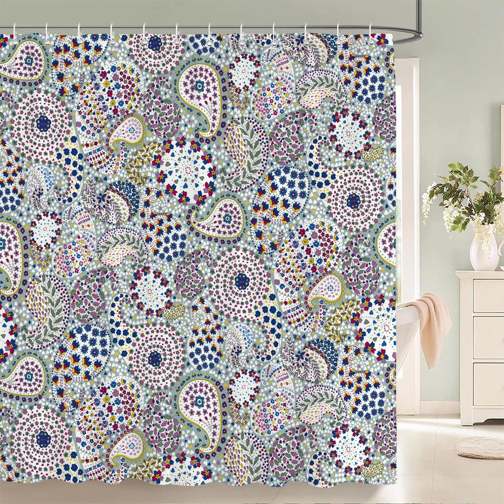 Bohemian Shower Curtains Moroccan Ethnic Decor Shower Curtain Floral Fabric Hanging Curtain Bathroom Decor Set With Hooks W60H190(CM)-1 Pcs
Bohemian Shower Curtains Moroccan Ethnic Decor Shower Curtain Floral Fabric Hanging Curtain Bathroom Decor Set With Hooks W60H190(CM)-1 Pcs