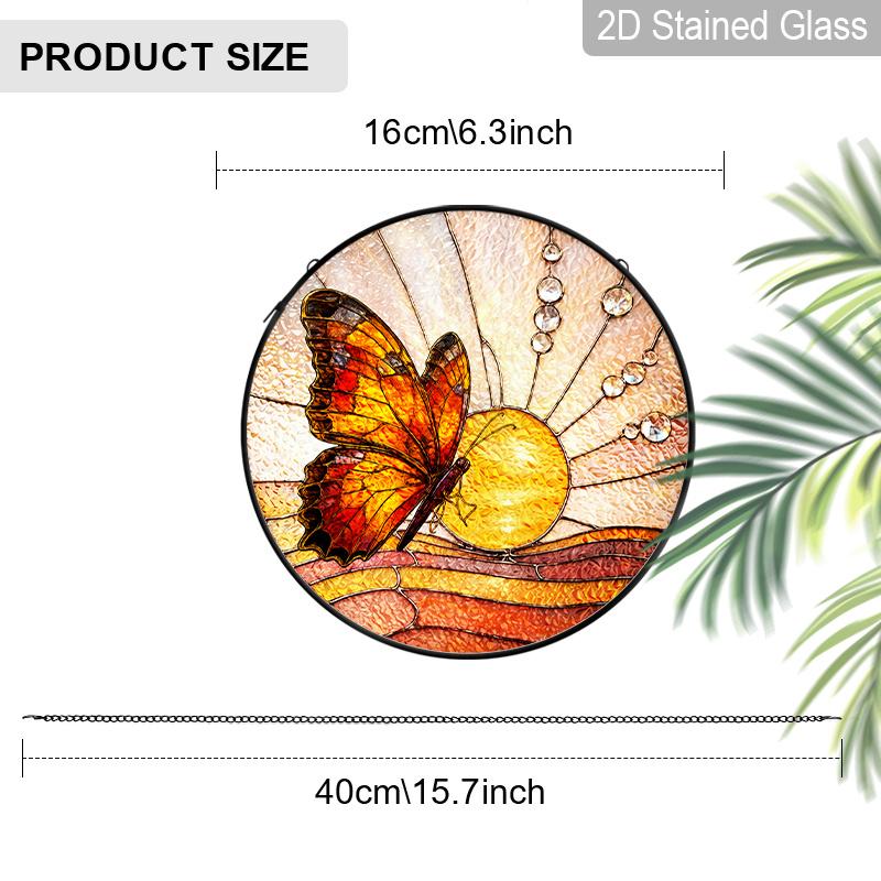 2D Flat Stained Glass Butterfly Window Decoration, 6.3/7.87inches Colored Glass Plate with Chain, Charming Indoor/Outdoor Sun Catcher Home Decor 6.3inch
2D Flat Stained Glass Butterfly Window Decoration, 6.3/7.87inches Colored Glass Plate with Chain, Charming Indoor/Outdoor Sun Catcher Home Decor 6.3inch
