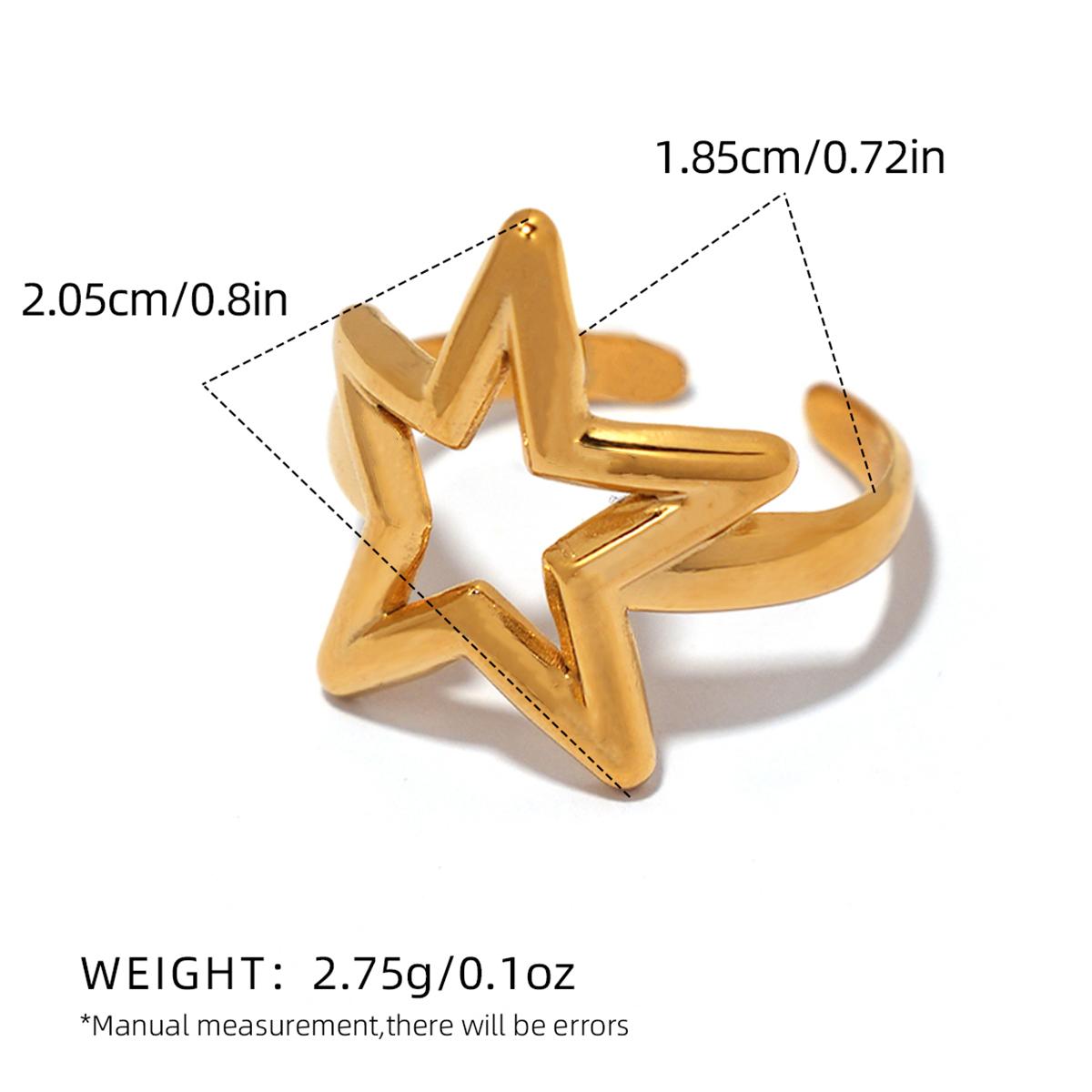 Stainless Steel Star and Moon Combination Series Adjustable Opening Rings 18k Gold PVD Plated Waterproof Zircon For Women resizable
Stainless Steel Star and Moon Combination Series Adjustable Opening Rings 18k Gold PVD Plated Waterproof Zircon For Women resizable