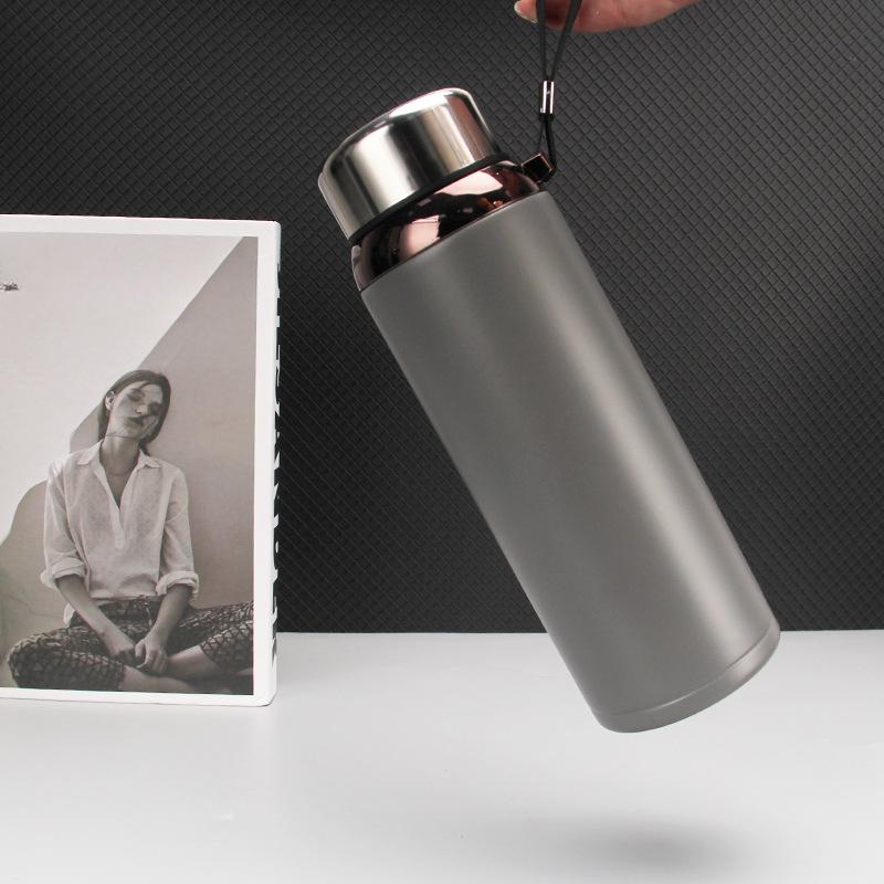 Мужская и женская вакуумная чашка большой емкости из нержавеющей стали 304, портативная уличная вакуумная чашка объемом 600 мл с ситечком 600ml серый