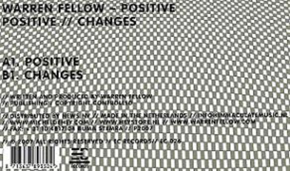 12inch Record WARREN FELLOW - Positive EC076 EC Records 2008 Netherland Dance & Electronica Used
12inch Record WARREN FELLOW - Positive EC076 EC Records 2008 Netherland Dance & Electronica Used
