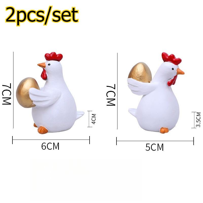 2pcs/set Easter Cute Chicken with Golden Egg Figurine Resin Animal Decor Indoor Home Tabletop Ornament for Festive & Daily Decor білий
2pcs/set Easter Cute Chicken with Golden Egg Figurine Resin Animal Decor Indoor Home Tabletop Ornament for Festive & Daily Decor білий