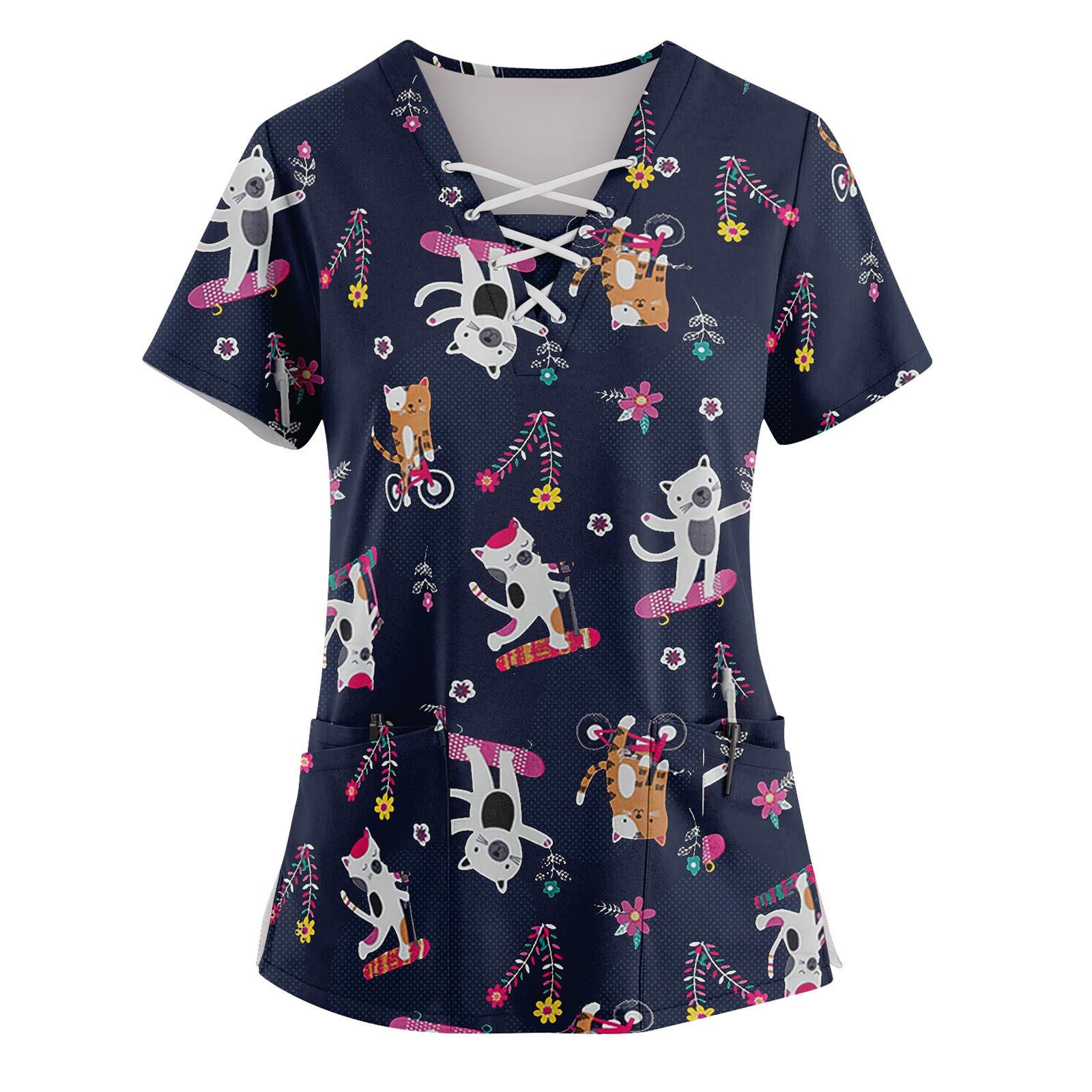 Женский топ с короткими рукавами, V-образным вырезом, цветочным принтом и карманом S
Женский топ с короткими рукавами, V-образным вырезом, цветочным принтом и карманом S