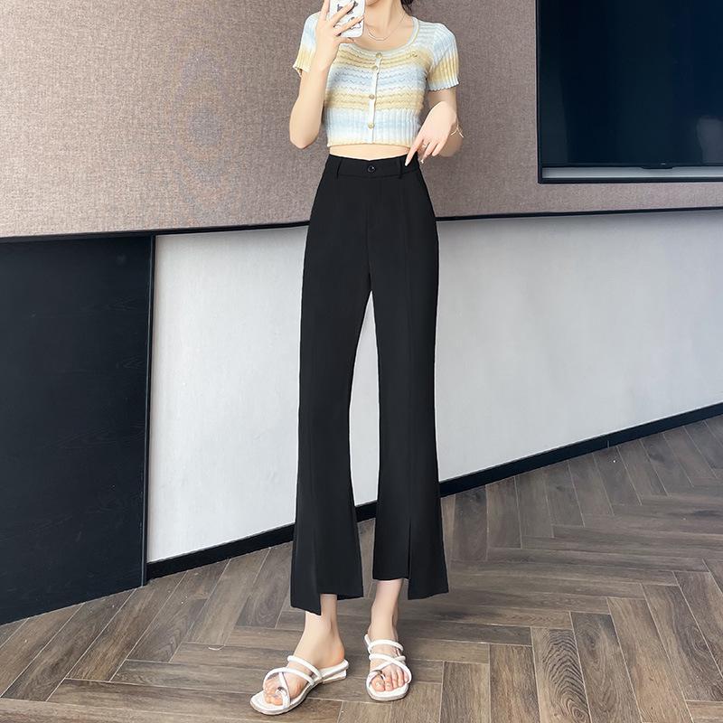 Женские брюки клеш с разрезами до девяти точек, с высокой талией, для похудения, весна/лето 2025 XS, 80-89 jin
Женские брюки клеш с разрезами до девяти точек, с высокой талией, для похудения, весна/лето 2025 XS, 80-89 jin