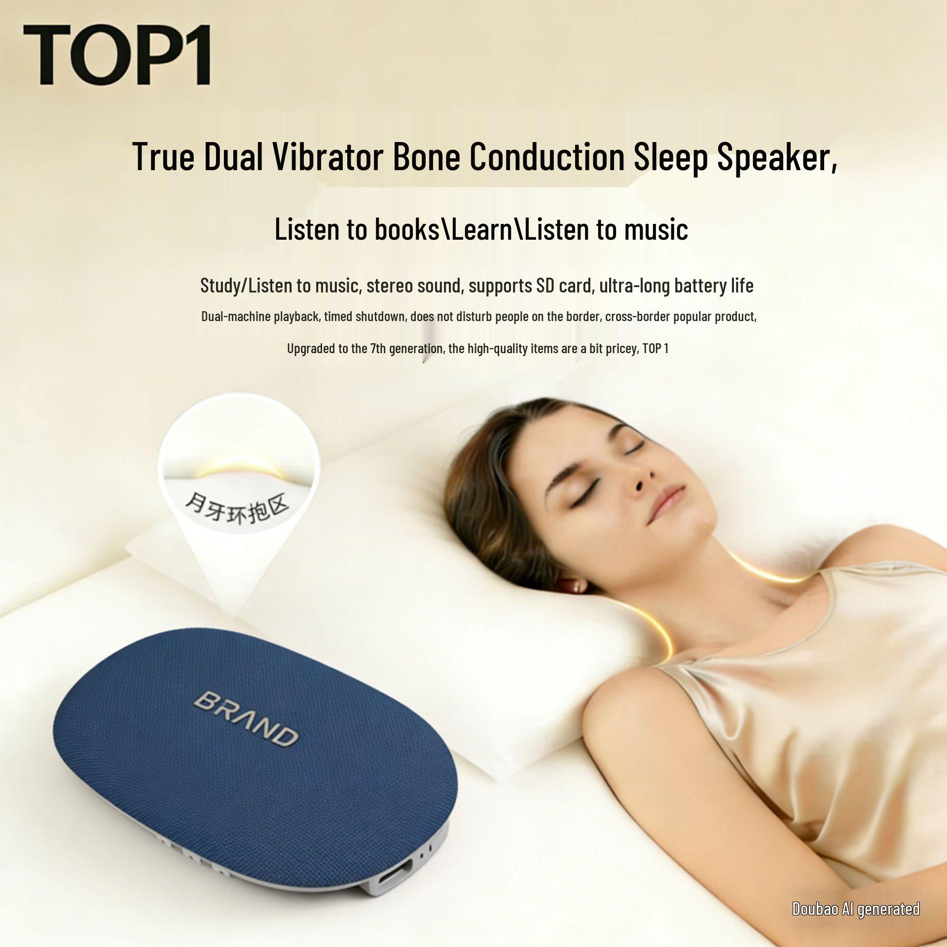 Bluetooth Bone Conduction Sleep Speaker - Under-Pillow White Noise & Music Device
Bluetooth Bone Conduction Sleep Speaker - Under-Pillow White Noise & Music Device