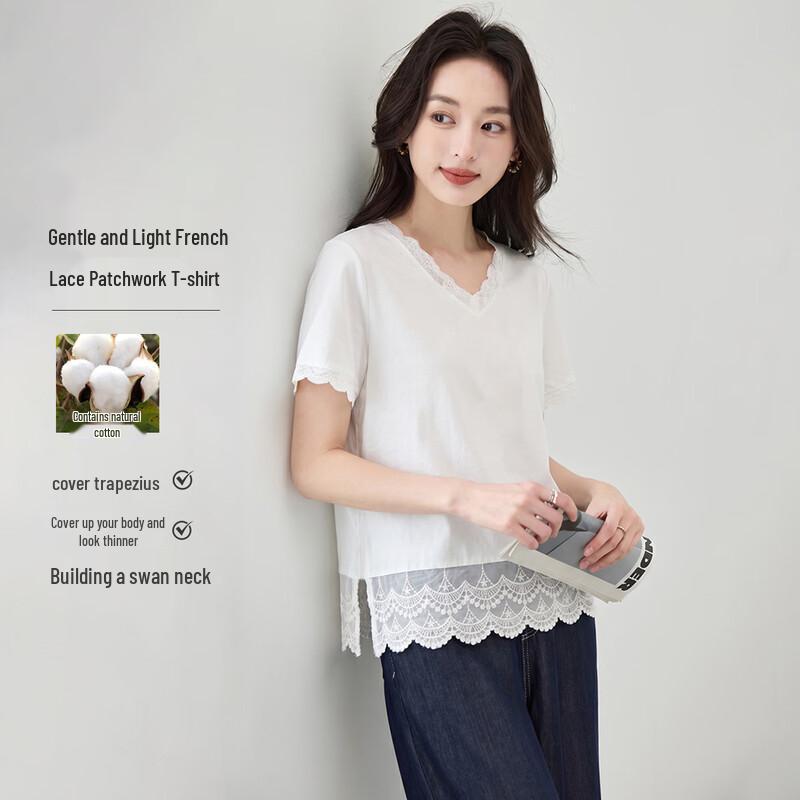Women s French Style Lace Short Sleeve T-shirt M
Women s French Style Lace Short Sleeve T-shirt M