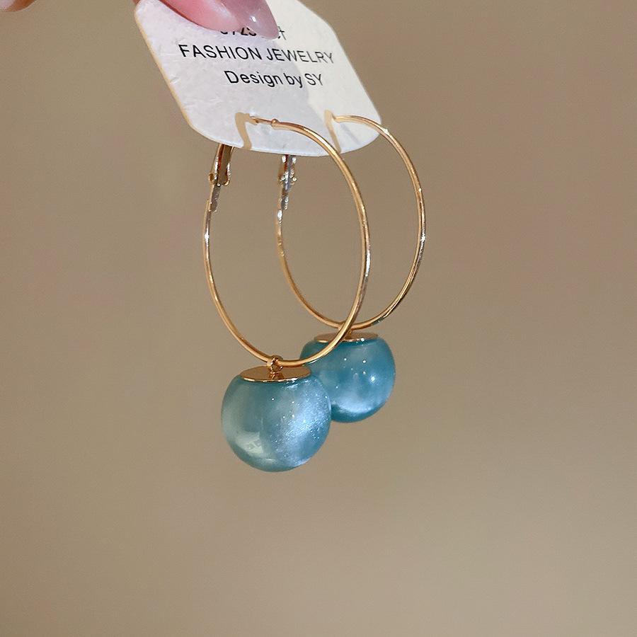 Light Luxury Gold Plated Iron Alloy Large Hoop Earrings For Women Multicolor Round Resin Ball Daily Party Jewelry синій
Light Luxury Gold Plated Iron Alloy Large Hoop Earrings For Women Multicolor Round Resin Ball Daily Party Jewelry синій