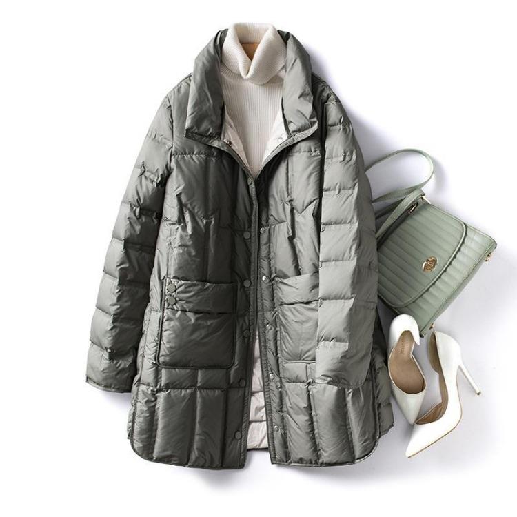 Women Warm White Duck Down Jacket Light Thin Quality Stand Collar Long Sleeve Slim Coat for Winter S зелёный
Women Warm White Duck Down Jacket Light Thin Quality Stand Collar Long Sleeve Slim Coat for Winter S зелёный