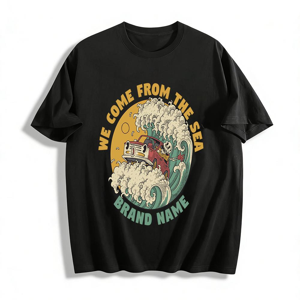 Vintage Skull Surf Car Print T-shirt, Trendy Casual Crewneck Tee For Beach Vacation Streetwear Pure cotton T-shirt XXS
Vintage Skull Surf Car Print T-shirt, Trendy Casual Crewneck Tee For Beach Vacation Streetwear Pure cotton T-shirt XXS