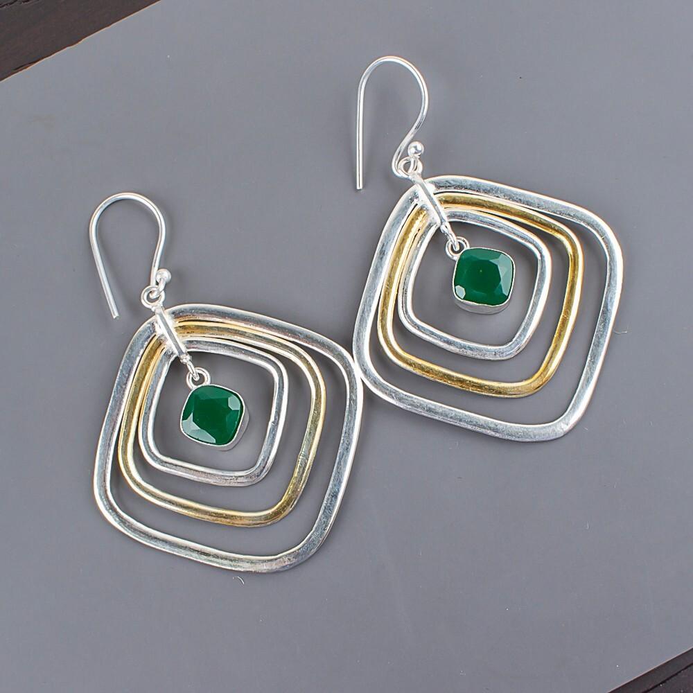 Green Onyx Gemstone 925 Sterling Silver Handmade Jewelry Earrings 2.44 For Gift EE-70-14
Green Onyx Gemstone 925 Sterling Silver Handmade Jewelry Earrings 2.44 For Gift EE-70-14