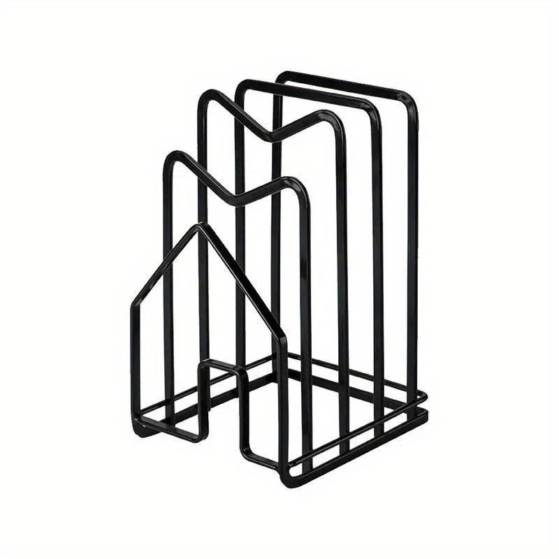 1 шт. Стойка-полка Многослойная Экономия места Защита от ржавчины Разделочная доска Практичный Кухонный органайзер Держатель крышек для кастрюль Домашнее украшение чёрный