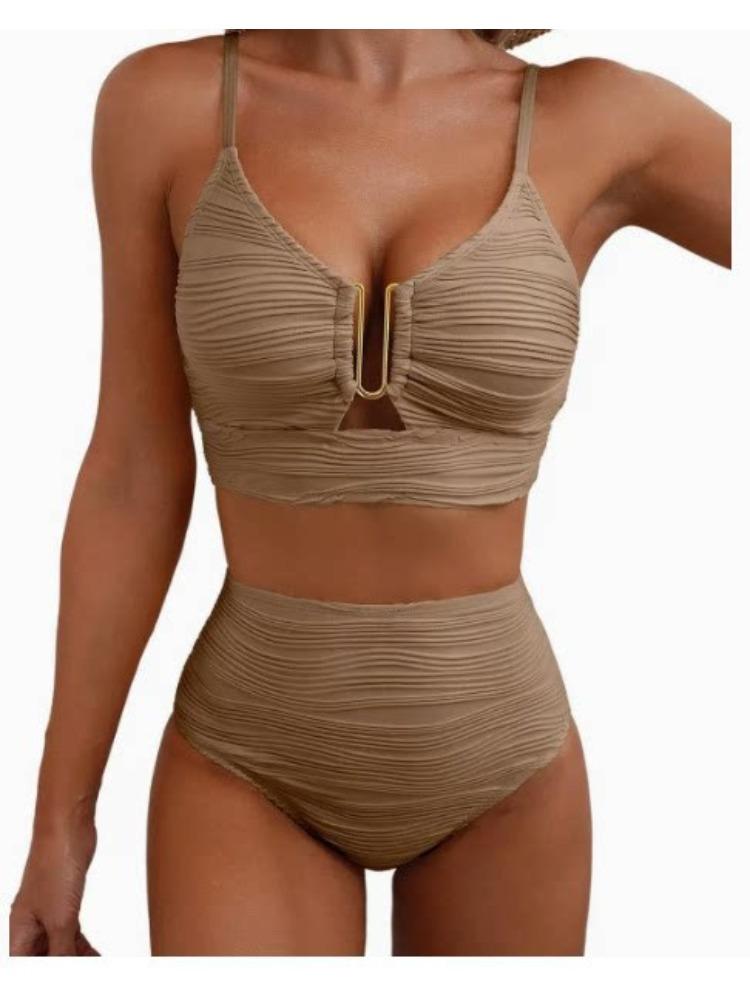 Women s High Waist V-Neck Two Piece Swimsuit with Metal Ring Detail in 10 Colors XXL колір світло кави
Women s High Waist V-Neck Two Piece Swimsuit with Metal Ring Detail in 10 Colors XXL колір світло кави