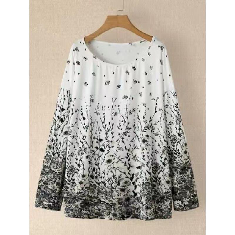 Весенне-осенняя женская блузка размера плюс с цветочным принтом, топ с длинными рукавами, футболка с круглым вырезом, топ 5XL серый
Весенне-осенняя женская блузка размера плюс с цветочным принтом, топ с длинными рукавами, футболка с круглым вырезом, топ 5XL серый