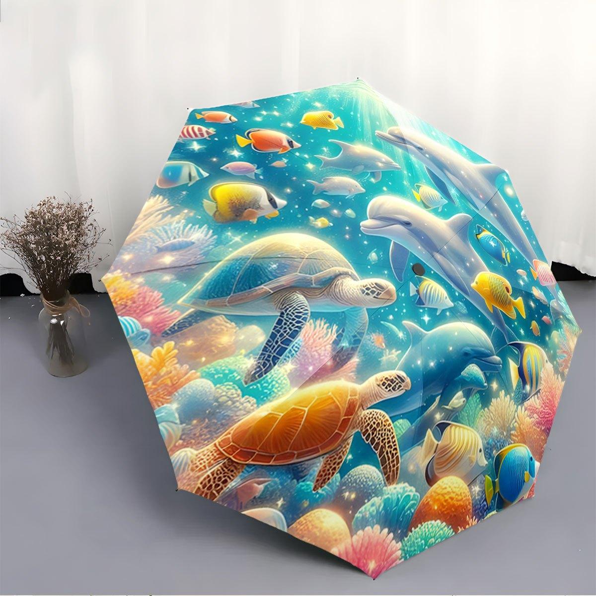 Automatic Folding Umbrella with Underwater Sea Life Design - Turtles, Dolphins & Colorful Fish, Octopus & Coral Reef Patterns, (as the picture,Iron&8K)
Automatic Folding Umbrella with Underwater Sea Life Design - Turtles, Dolphins & Colorful Fish, Octopus & Coral Reef Patterns, (as the picture,Iron&8K)