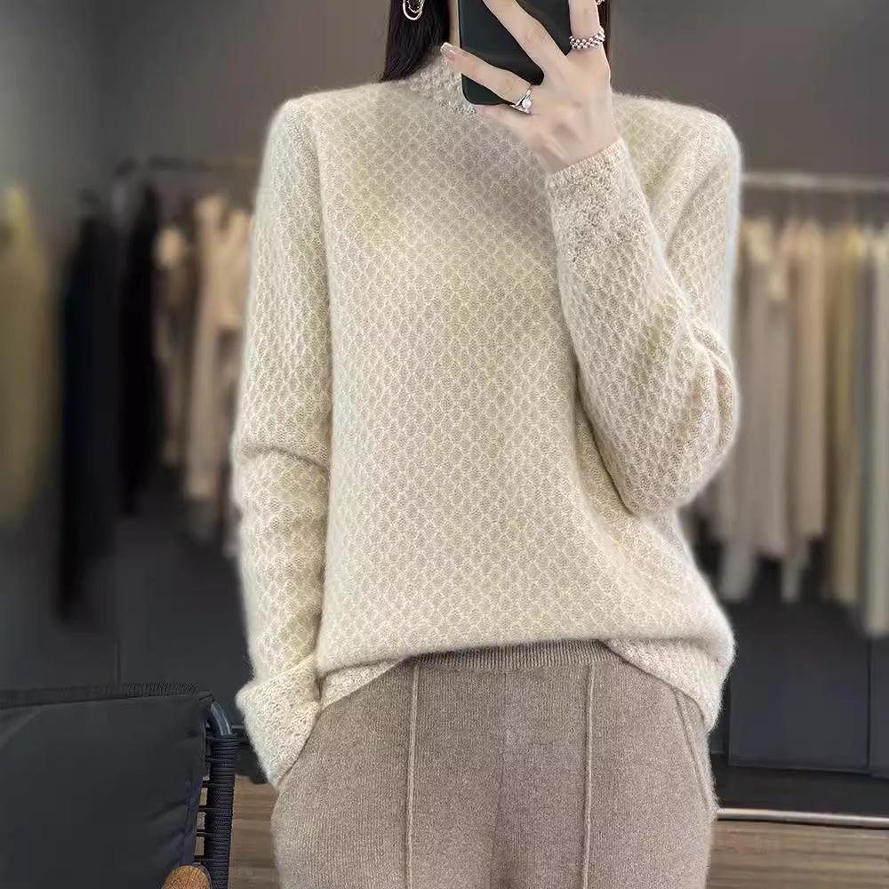 Women s 100% Wool Knitted Semi-High Neck Sweater - Thick, Loose, Slimming Autumn/Winter Wear S (85-100 kg)
Women s 100% Wool Knitted Semi-High Neck Sweater - Thick, Loose, Slimming Autumn/Winter Wear S (85-100 kg)