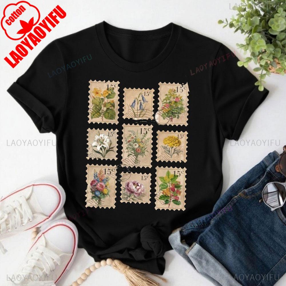 Vintage Floral Stamps Tshirt Distressed Botanical Shirt Cottagecore Clothes Gift for Stamp Collector Shortsleeve Tees 3XL
Vintage Floral Stamps Tshirt Distressed Botanical Shirt Cottagecore Clothes Gift for Stamp Collector Shortsleeve Tees 3XL