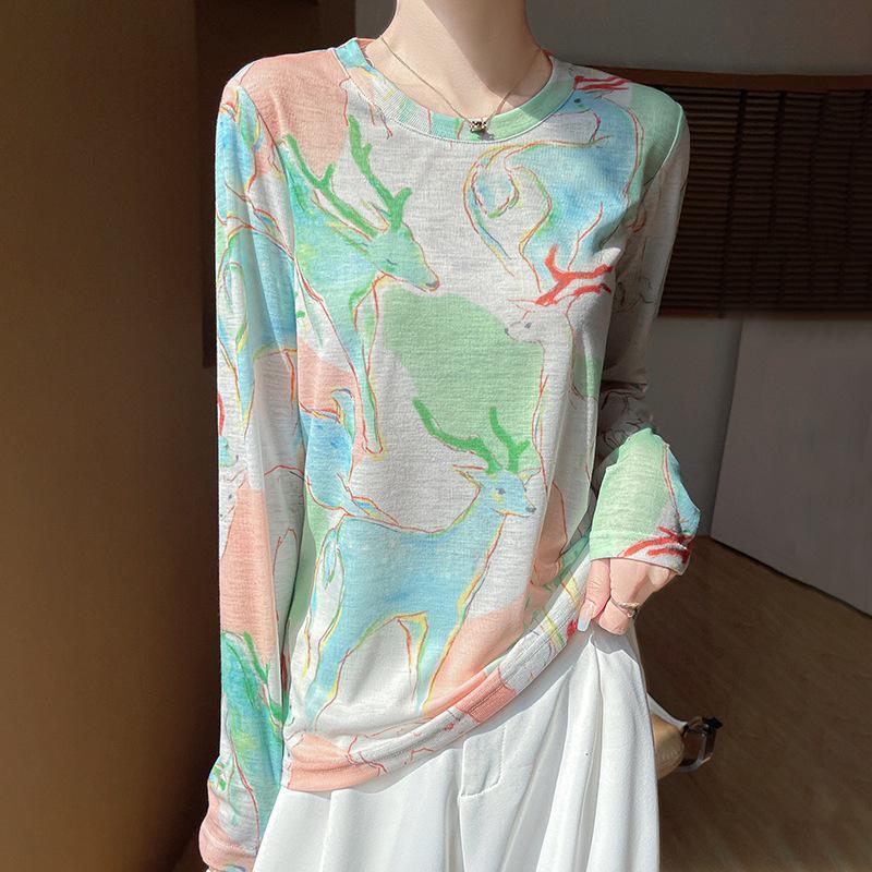 2025 Summer Women s Round Neck Graffiti Print Long Sleeve Lightweight Sweater L
2025 Summer Women s Round Neck Graffiti Print Long Sleeve Lightweight Sweater L