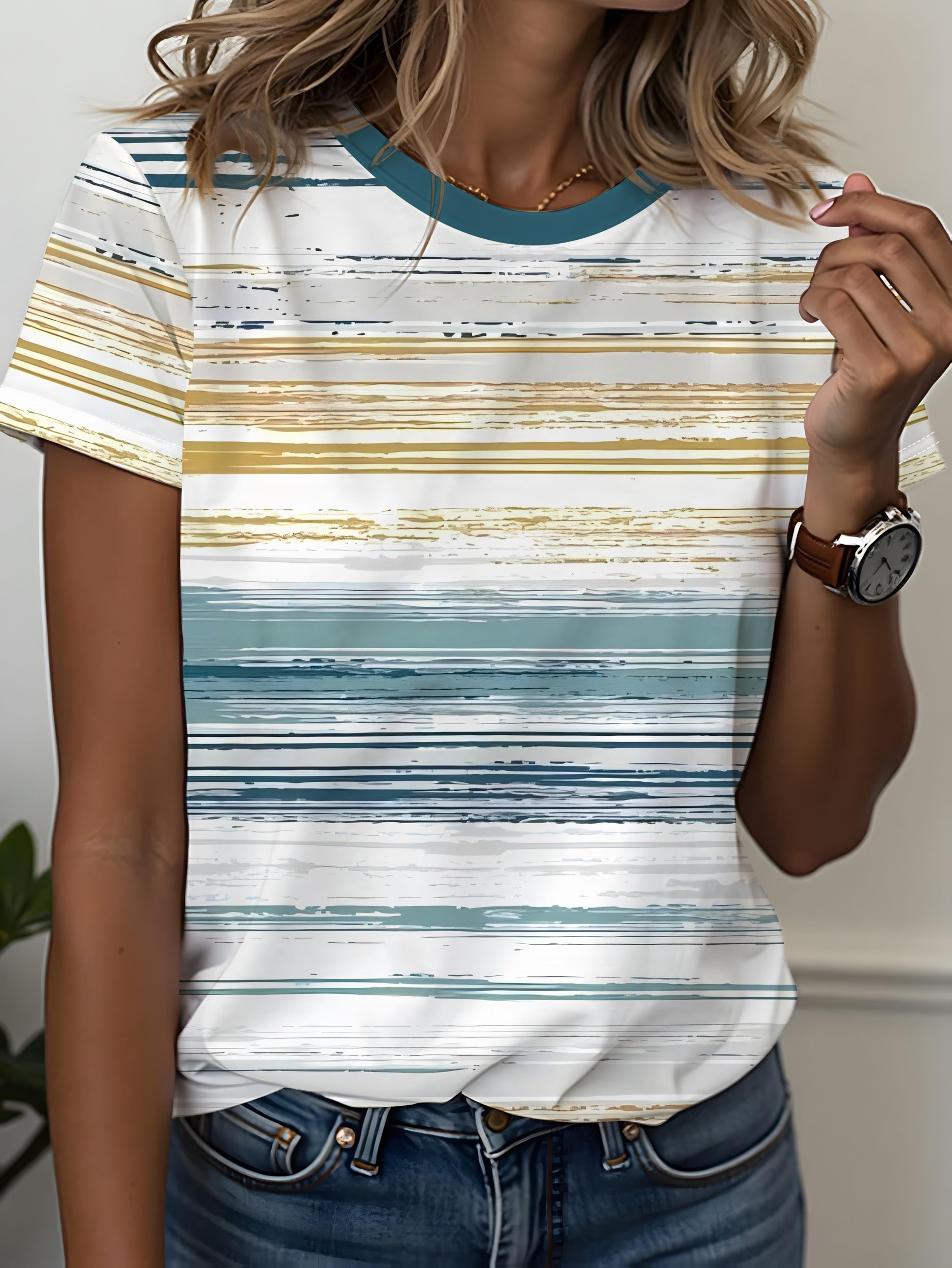 Retro contrast stripe printed short-sleeved T-shirt, suitable for daily casual wear and comfortable fit XXS
Retro contrast stripe printed short-sleeved T-shirt, suitable for daily casual wear and comfortable fit XXS