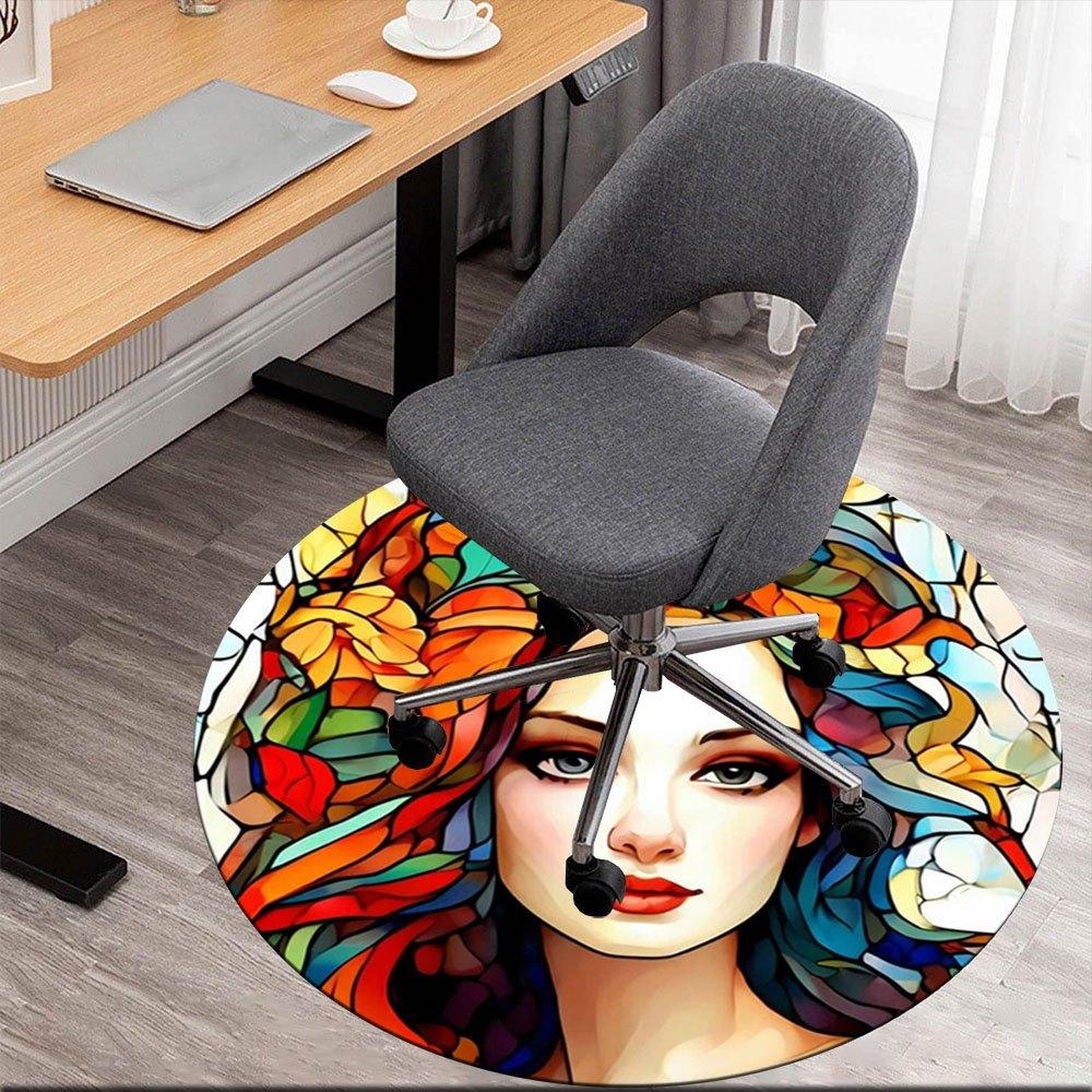 Stained Glass Fantasy: Colorful Floral Headpiece for WomenRound Non-Slip chair mat chair carpet for office Rugs for Office Decor Gift For Valentine s 80cm by 80cm
Stained Glass Fantasy: Colorful Floral Headpiece for WomenRound Non-Slip chair mat chair carpet for office Rugs for Office Decor Gift For Valentine s 80cm by 80cm