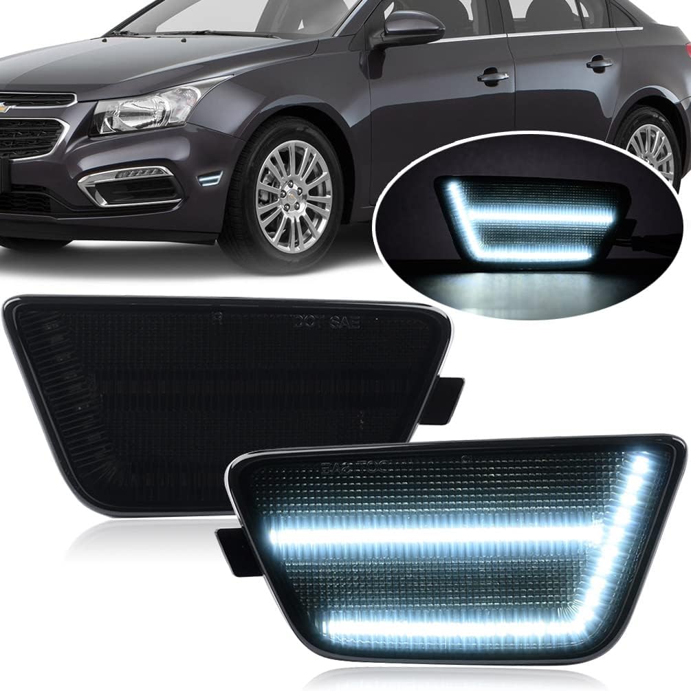 NJSBYL Cruze LED Side Marker Light Assemblies for 2011 2012 2013 2014 2015 2016 Chevy Cruze Diesel Eco L LS LT LTZ Front Bumper Lamps White LED Smoked Lens White LED Lig
NJSBYL Cruze LED Side Marker Light Assemblies for 2011 2012 2013 2014 2015 2016 Chevy Cruze Diesel Eco L LS LT LTZ Front Bumper Lamps White LED Smoked Lens White LED Lig