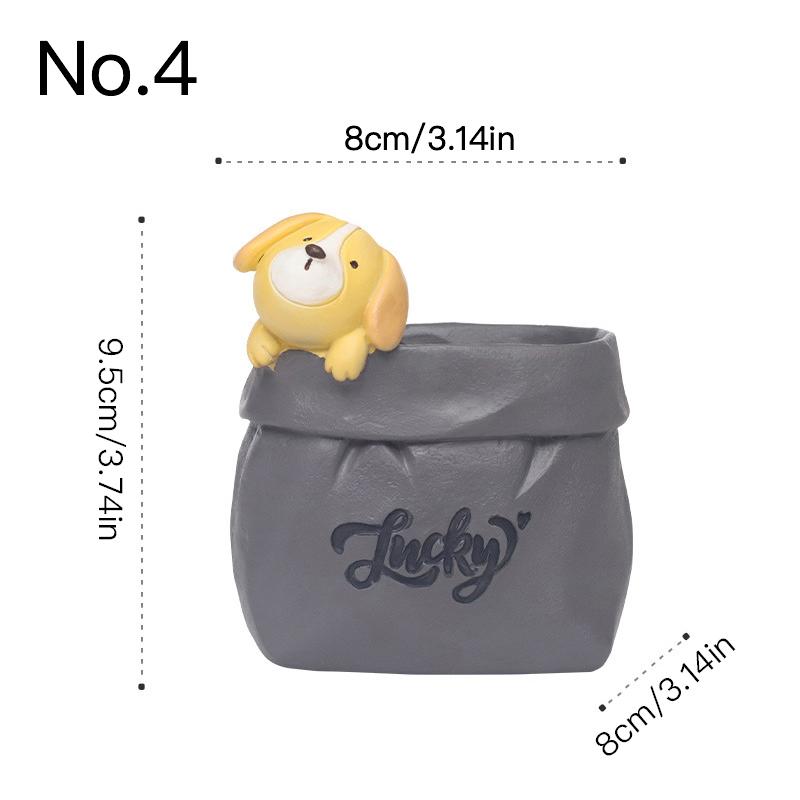 Сочный горшок с милыми животными, цветочный горшок из смолы, кашпо, домашний декор, домашнее украшение, настольные украшения, горшок для растений бонсай No.4