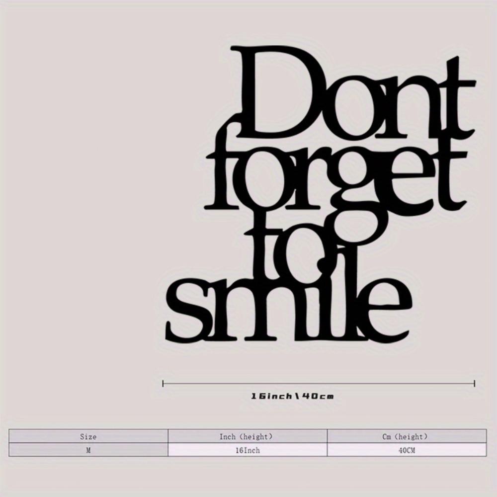 Vintage Powder Coated Iron Don t Forget to Smile Wall Art, Motivational Farmhouse Hanging Decor for Easter Holiday Gift Size M/40cm/16inch
Vintage Powder Coated Iron Don t Forget to Smile Wall Art, Motivational Farmhouse Hanging Decor for Easter Holiday Gift Size M/40cm/16inch