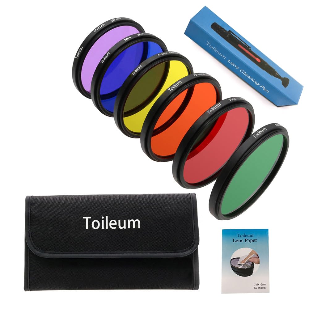 Toileum 52mm 6pcs Full Color Lens Filter Set 52MM Color Lens Filter Red 6pcs Filter Set 1 x Lens Cleaning Cloth 1 x Lens Cleaning Tissue 1 x Lens Pen
Toileum 52mm 6pcs Full Color Lens Filter Set 52MM Color Lens Filter Red 6pcs Filter Set 1 x Lens Cleaning Cloth 1 x Lens Cleaning Tissue 1 x Lens Pen