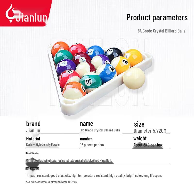 JEEANLEAN JL-TQ03 Crystal 8-Ball Billiard Set
JEEANLEAN JL-TQ03 Crystal 8-Ball Billiard Set