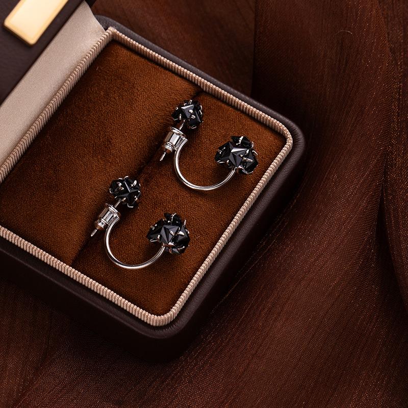 Creative Black Size Zircon Ball Earrings, High-End Light Luxury Niche Earrings, Women S Personality Trendy And Cool Silver Needle Earrings.
Creative Black Size Zircon Ball Earrings, High-End Light Luxury Niche Earrings, Women S Personality Trendy And Cool Silver Needle Earrings.