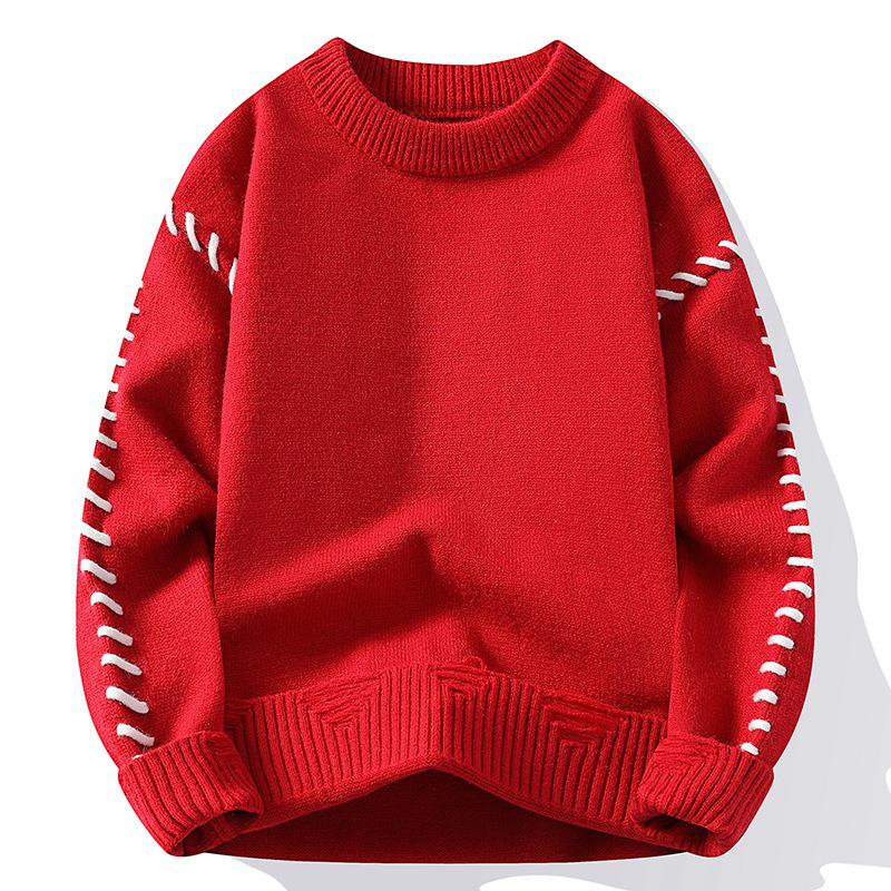 Men s Contrast Stitch Round Neck Sweater, Loose Knitted Pullover for Autumn-Winter 2024 165
Men s Contrast Stitch Round Neck Sweater, Loose Knitted Pullover for Autumn-Winter 2024 165