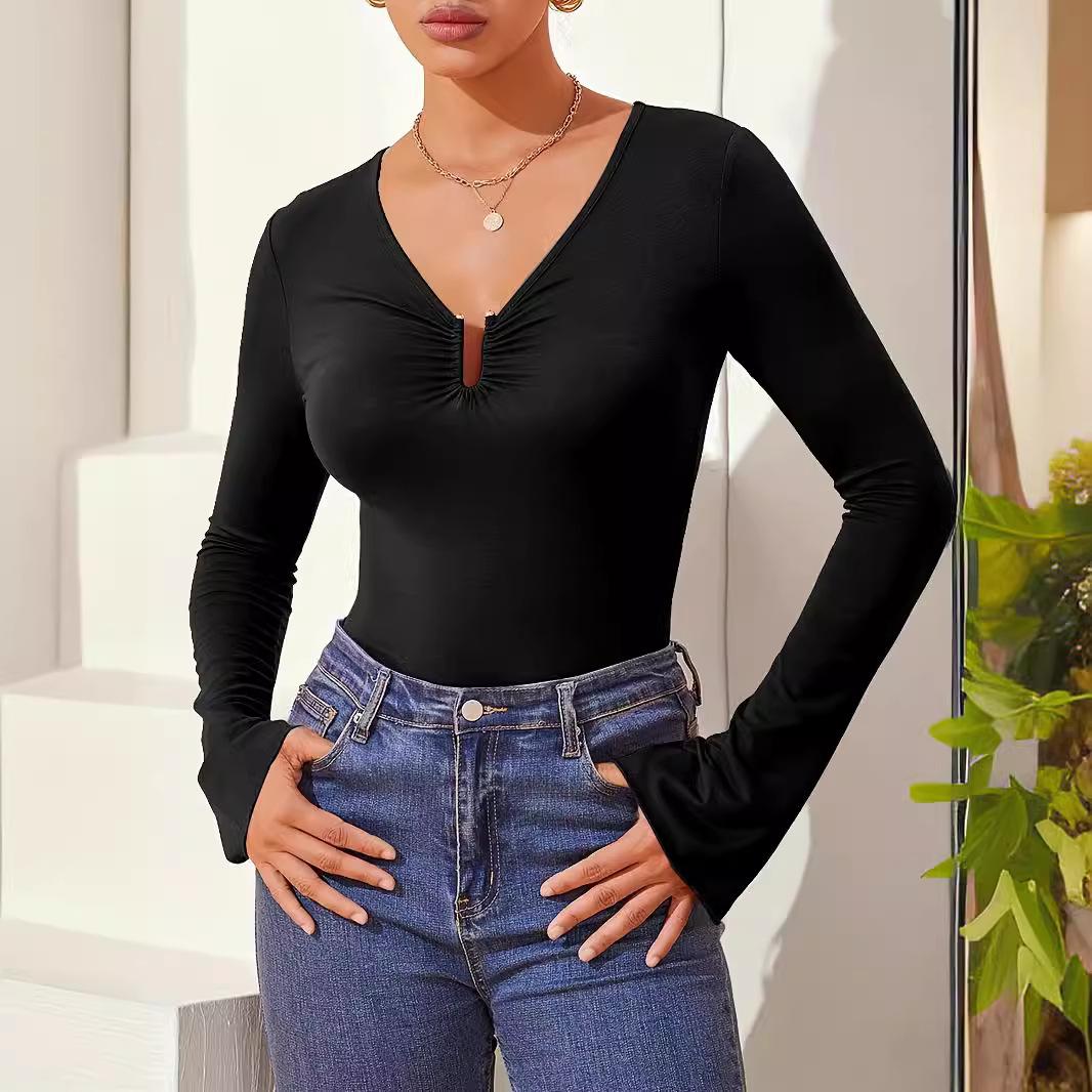 Spring Fashion Solid Color Slim Fashion Bottoming T-shirt Long-sleeved Small Shirt Female Tide Sexy Versatile Closet Essential Fashion Items Shirt XS червоний
Spring Fashion Solid Color Slim Fashion Bottoming T-shirt Long-sleeved Small Shirt Female Tide Sexy Versatile Closet Essential Fashion Items Shirt XS червоний