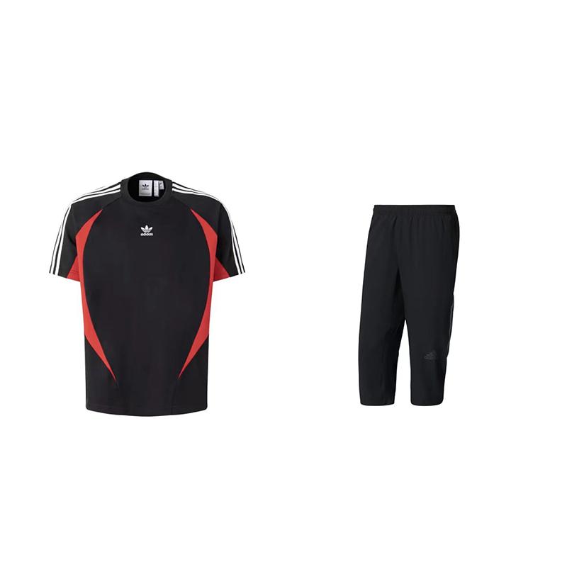 Adidas Striped Color Block Printed Round Neck Short Sleeve Retro Mid Waist Seven Point Pants Casual Sports Set Unisex Set JM7283+BK0982 S
Adidas Striped Color Block Printed Round Neck Short Sleeve Retro Mid Waist Seven Point Pants Casual Sports Set Unisex Set JM7283+BK0982 S