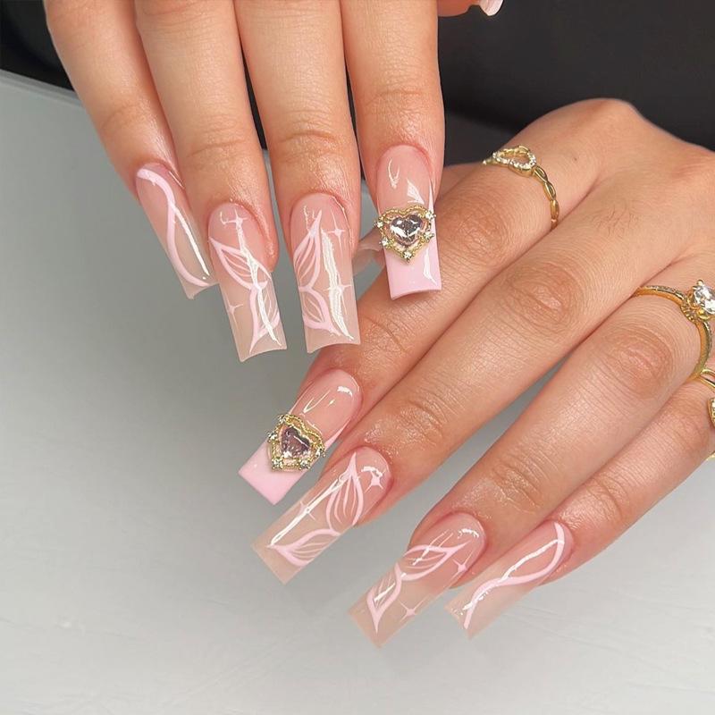 Long Pink Transparent Heart Butterfly False Nails - 24-Piece Manicure Tips Set Gold Plating Sealing Glue Version
Long Pink Transparent Heart Butterfly False Nails - 24-Piece Manicure Tips Set Gold Plating Sealing Glue Version