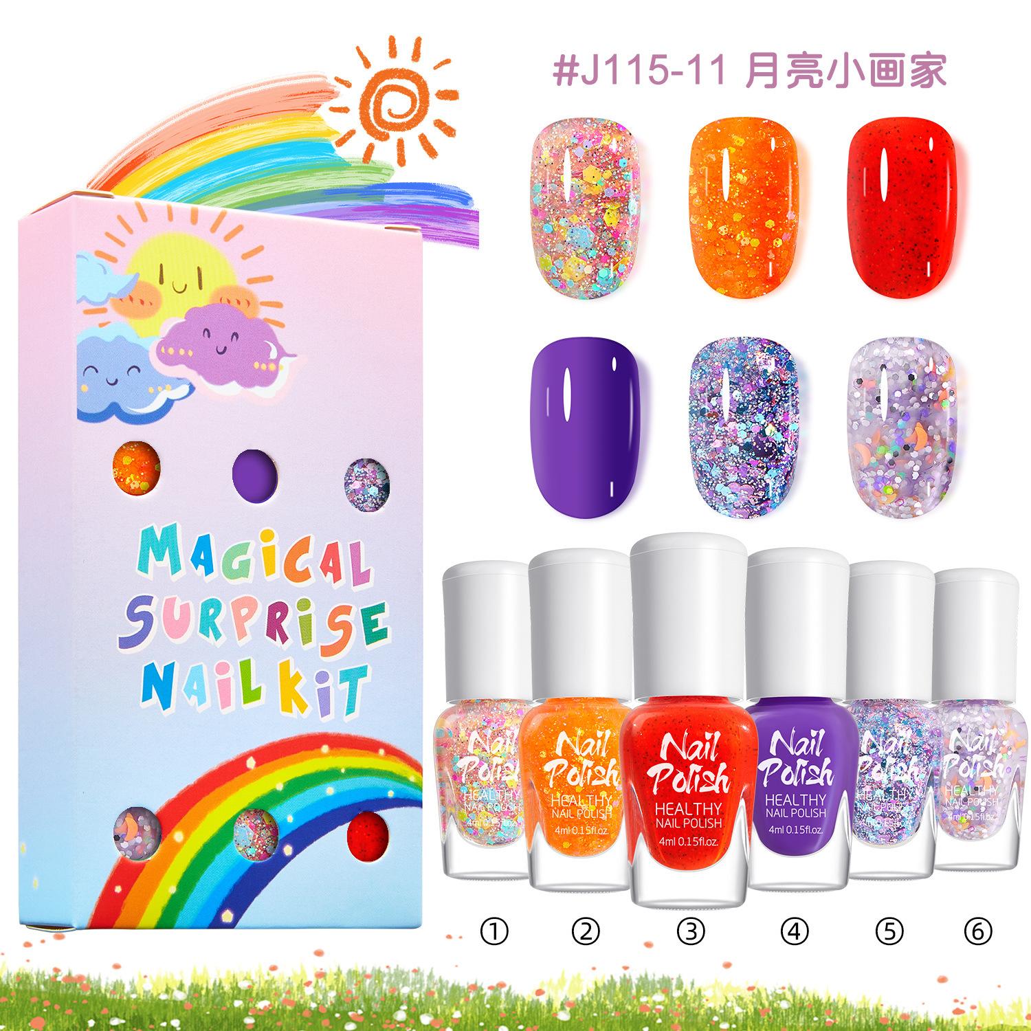 Candy Color, экологически чистый детский набор лаков для ногтей, легко снимается, не требует выпекания, быстро сохнет, без запаха. Клей для лака с блестками. 6 Bottle Set + 3 Random Stickers
Candy Color, экологически чистый детский набор лаков для ногтей, легко снимается, не требует выпекания, быстро сохнет, без запаха. Клей для лака с блестками. 6 Bottle Set + 3 Random Stickers