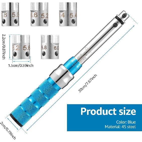 Motorcycle Spoke Torque Wrench Set Click Torque Wrench with 5 Interchangeable Heads 2-10NM Torque Wrench for Dirt Bike and Motorcycle Spoke
Motorcycle Spoke Torque Wrench Set Click Torque Wrench with 5 Interchangeable Heads 2-10NM Torque Wrench for Dirt Bike and Motorcycle Spoke